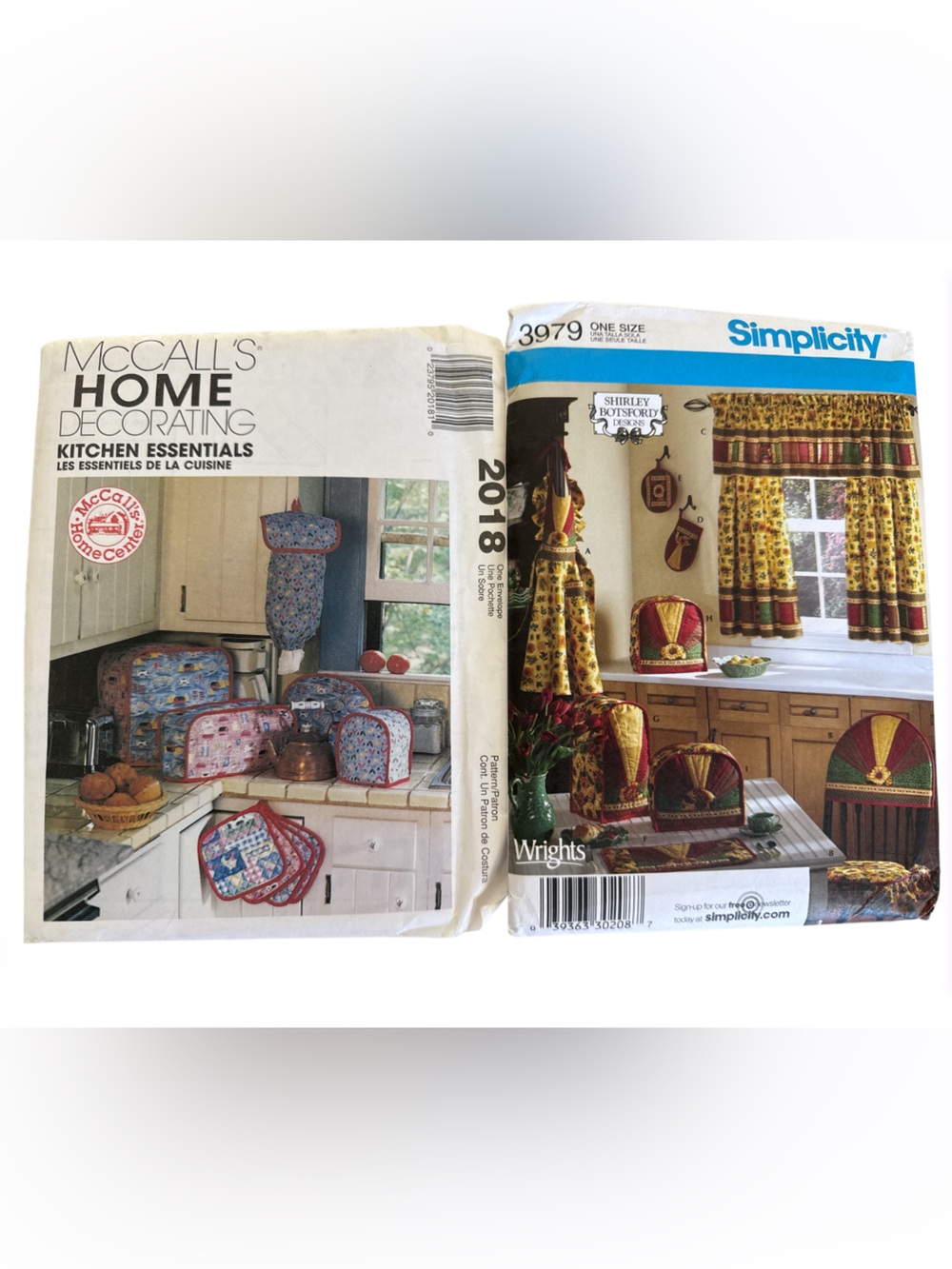 Vintage McCall’s 2018 & Simplicity 3979 Kitchen Sewing Patterns Home Decor Lot